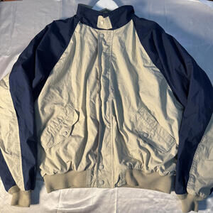 Vintage Eddie Bauer Colorblock Windbreaker Jacket Mens XL Blue Beige 90s Outdoor